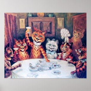 Poster Casamento de Gato, Casamento, Noiva, Louis Wain