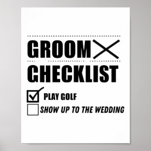 Poster Casamento de Golfe da Lista de Verificação do Groo