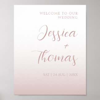 Poster Casamento de Gradiente Dourado da Caligrafia Elega
