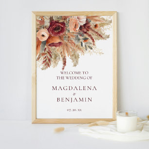 Poster Casamento de Grass Pampas de Terracotta Florals Pa