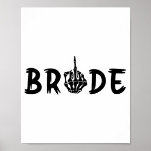 Poster Casamento de Halloween Noiva Groom Skeleton até a