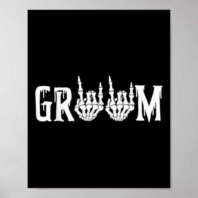 Poster Casamento de Halloween Noiva Groom Skeleton até a  (Frente)