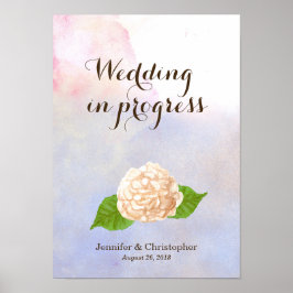 Póster Casamento de Hydrangea Branca em Curso