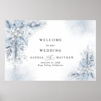 Poster Casamento de Inverno com Frutas Brancas Congeladas