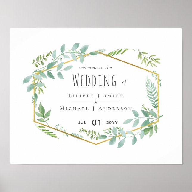 Poster Casamento de Jardim Verde (Frente)