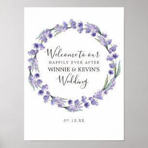 Poster Casamento de Lavanda Roxo
