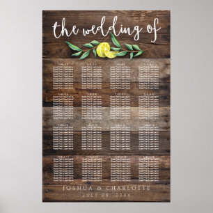 Póster Casamento de madeira pipe% rústico do limão da