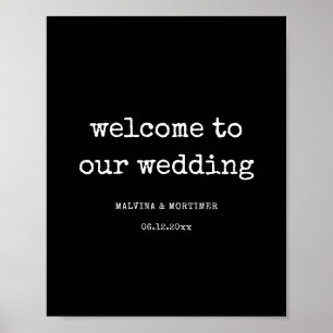 Poster Casamento de máquina de escrever minimalista Vinta