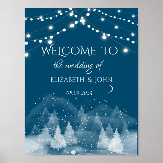 Poster Casamento de neve na paisagem de inverno (Frente)