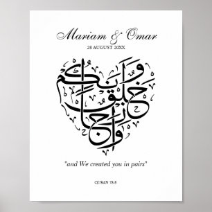 Poster Casamento de Nikkah Preto e Branco
