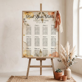 Poster Casamento de Outono Boho Terracota Floral Aquarela