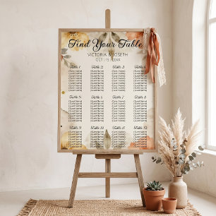 Poster Casamento de Outono Boho Terracota Floral Aquarela