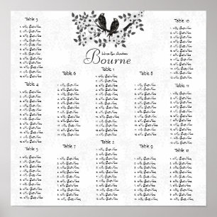 Poster Casamento de Pássaros com Amor à Floresta Encant