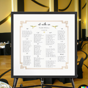 Poster Casamento de Pássaros de Amor Art Nouveau