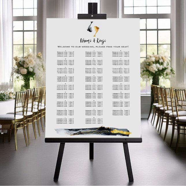 Póster Casamento de Peixes de Watercolor Koi (Criador carregado)