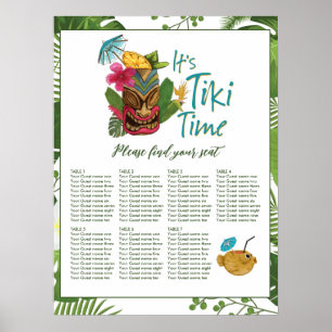 Poster Casamento de Praia de Verão Luau Tiki Time