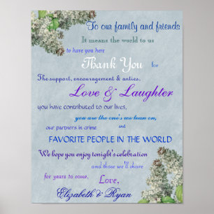 Poster Casamento de Purple Lilac Obrigado