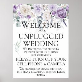 Poster Casamento de Rosas Brancas de Púrpuras lavandas