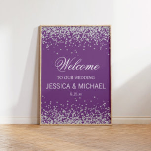 Poster Casamento de Roxo com Espumante