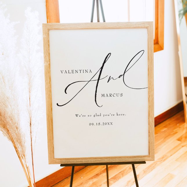 Poster Casamento de Script Minimalista Elegante VALENTINA (Criador carregado)