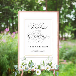 Poster Casamento de Sinal de Boas-vindas de Script Elegan