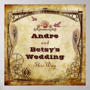 Póster Casamento de Steampunk do Victorian: De "sinal