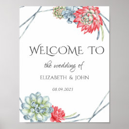 Poster Casamento de Succulentos Vermelhos do Deserto de Á