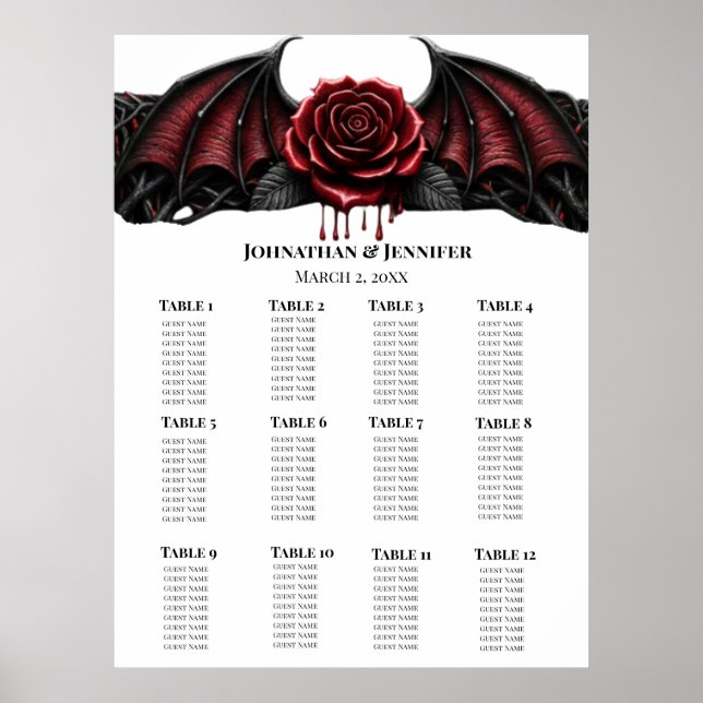 Poster Casamento de Vampiro Gótico de Noite Eterna Romanc (Frente)