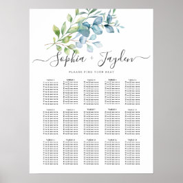 Poster Casamento de Verde com Eucalipto em Aquarela Moder