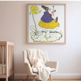 Poster Casamento de Vintage Whimsical Storybook na Flores