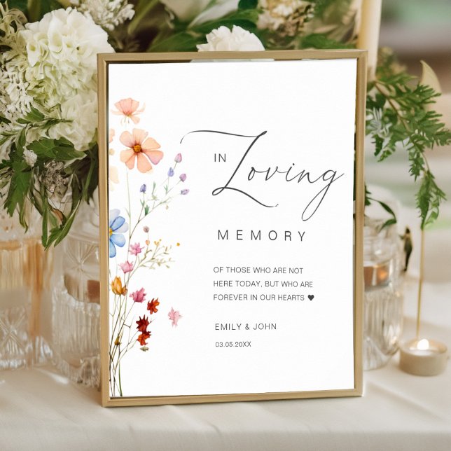 Poster Casamento de Wildflower "In Loving Memory" (Criador carregado)