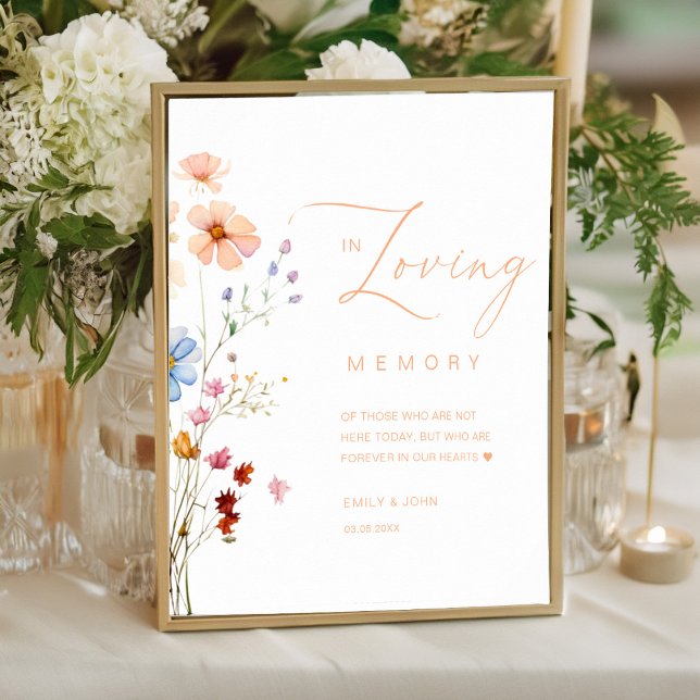 Poster Casamento de Wildflower "In Loving Memory" (Criador carregado)