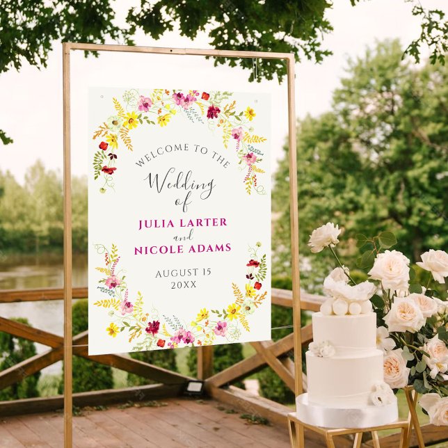 Poster Casamento de Wreath com Orquídeas Selvagens Rosa P (Criador carregado)