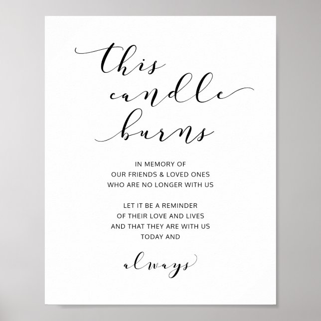 Poster Casamento desta Vela Burns - Sinal Moderno (Frente)