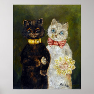 Póster Casamento do gato, Louis Wain