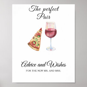 Poster Casamento do par perfeito - Desejos para os Recém-