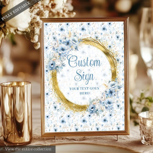 Poster Casamento Dourado Azul Azul-Azul, Aquaerial