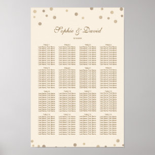 Póster Casamento Dourado com Champanhe de Amor de Confett