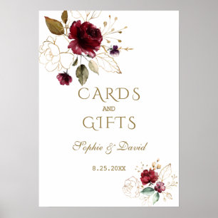 Poster Casamento Dourado de Cartões e Presentes