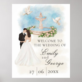 Poster Casamento Elegante com Noiva e Coroa