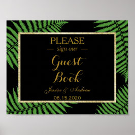 Póster Casamento Elegante e Sofisticado com Samambaia