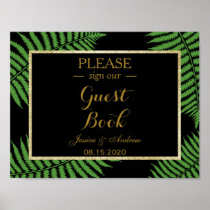 Póster Casamento Elegante e Sofisticado com Samambaia