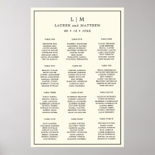Poster Casamento Elegante Simples De Creme Monograma