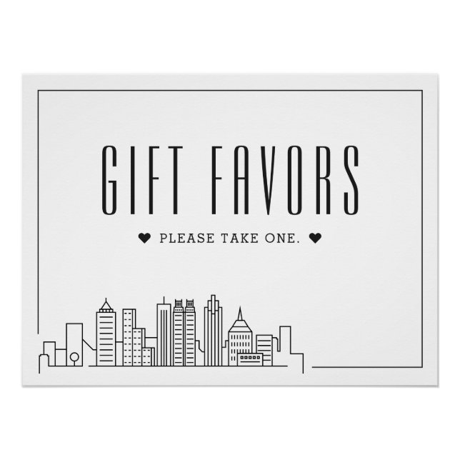 Póster Casamento em Atlanta | Cartaz de casamento com seu (Frente)