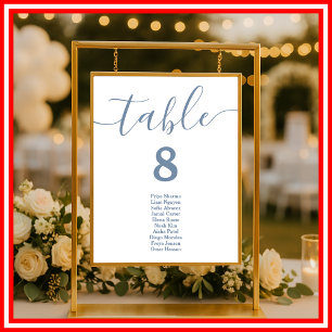 Poster Casamento em Azul Empoeirado   Carta de Assentos