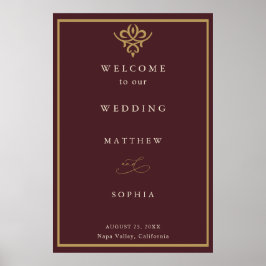 Poster Casamento em Borgonha com Dinheiro Antigo