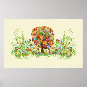 Póster Casamento Encantado do Branch do Lado da Floresta