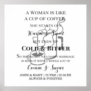 Poster Casamento Engraçado Como Um Aniversário De Café Co