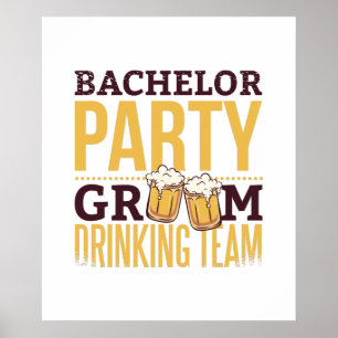 Poster Casamento Engraçado da Equipe de Bebendos do Bache
