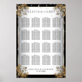 Poster Casamento Estrelado Elegante - Gráfico de Assentos
